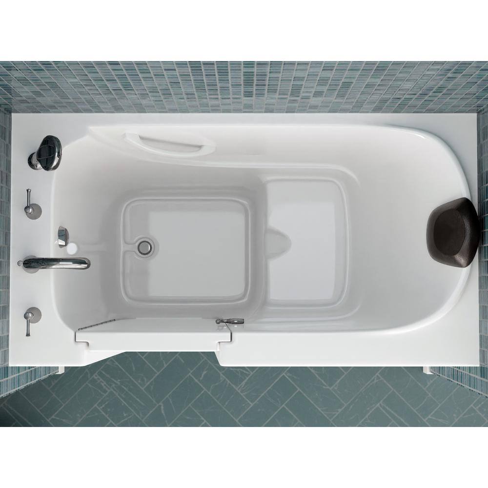 Universal Tubs Safe Premier 60 in. x 32 in. Left Drain Walk-In Non-Whirlpool Bathtub in White HD3260LWS-CP