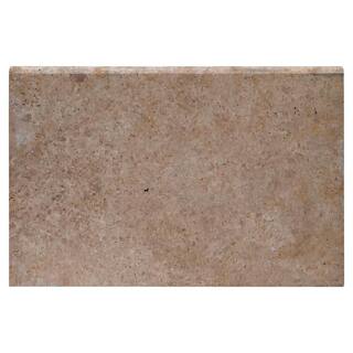 MSI 2 in. x 16 in. x 24 in. Mediterranean Walnut Brushed Travertine Pool Coping (2.67 sq. ft.) LCOPTWAL1624HUF