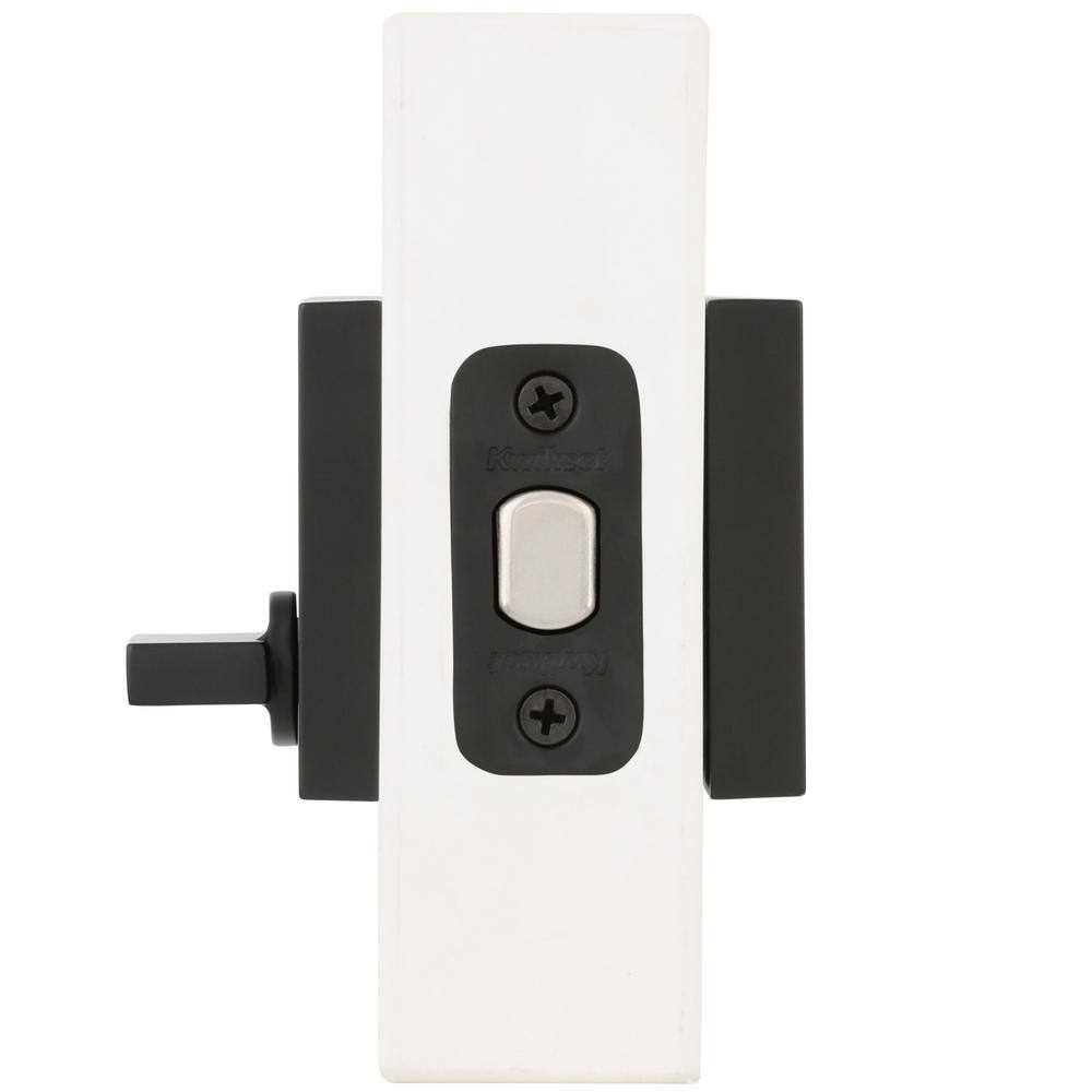 Kwikset Downtown Low Profile Iron Black Square Single Cylinder Contemporary Deadbolt featuring SmartKey Security 258SQT514SMT