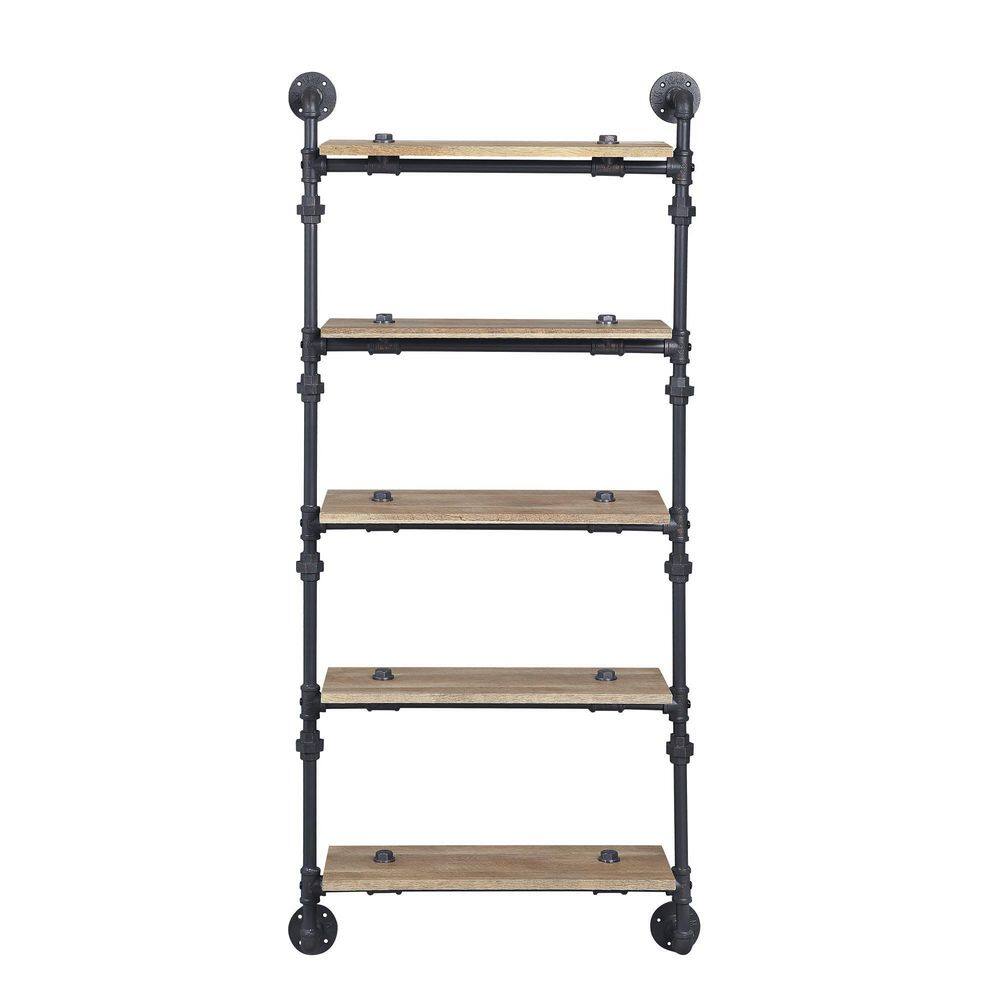 ZIRUWU Brantley Oak Wall Rack with 5 Shelves ZQP-CR19A