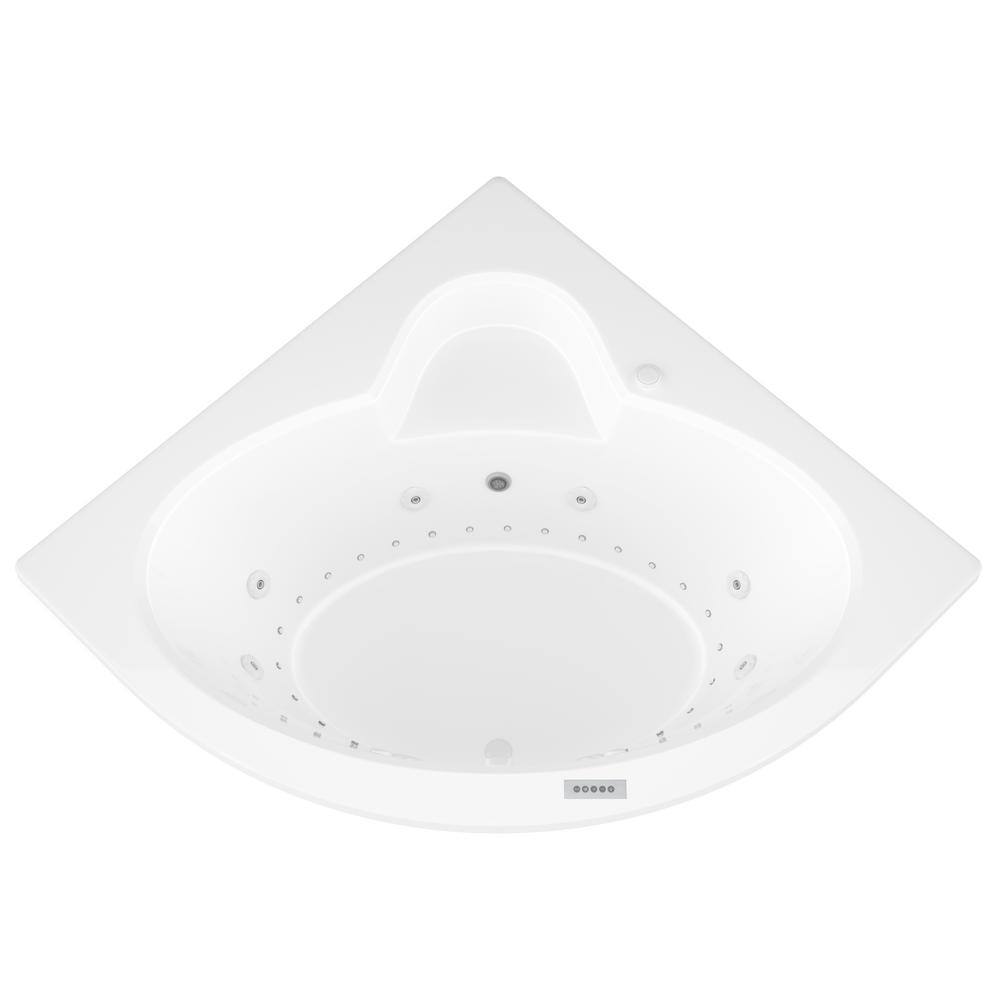 Universal Tubs Jasper Diamond 5 ft. Acrylic Corner Drop-in Air and Whirlpool Bathtub in White HD6060ADRX