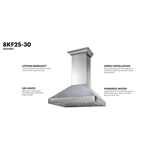 ZLINE Ducted Wall Mount Range Hood in Fingerprint Resistant Stainless Steel