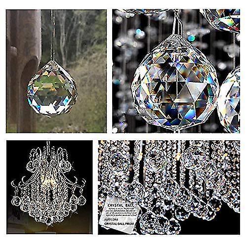 Clear Glass Crystal Ball Prism Pendant Suncatcher 50mm Pack Of 2 For Gift