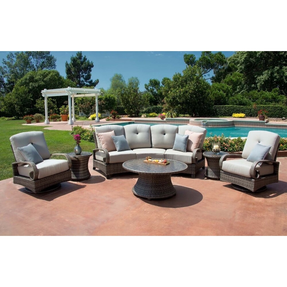 Barcalounger Outdoor Living Captiva Isle Wicker and Aluminum 105 inch 3 Seater Sofa in Sunbrella Fabric