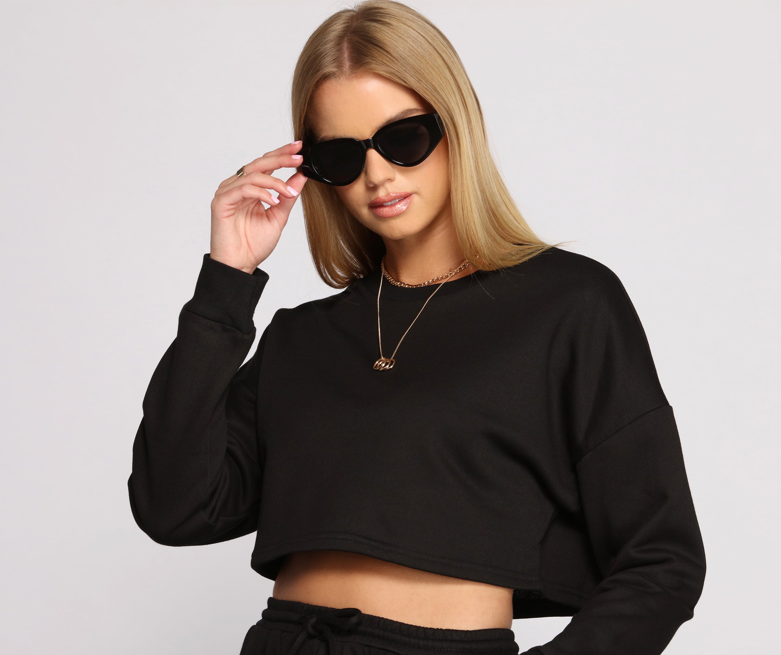 Cozy French Terry Knit Crop Top