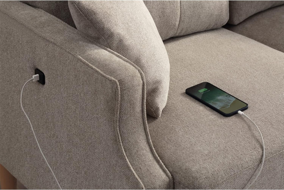 Unique Loveseat  Waterproof Upholstered Seat With USB Charging Ports   Contemporary   Loveseats   by Decor Love  Houzz