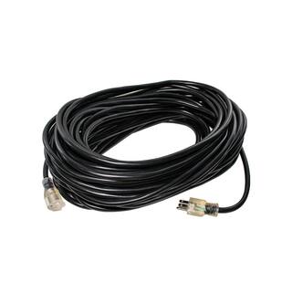 LifeSupplyUSA 100 ft. 103 SJTW 15 Amp 125-Volt 1875-Watt Lighted End IndoorOutdoor Black Heavy-Duty Extension Cord (2-Pack) 2103100FTBK