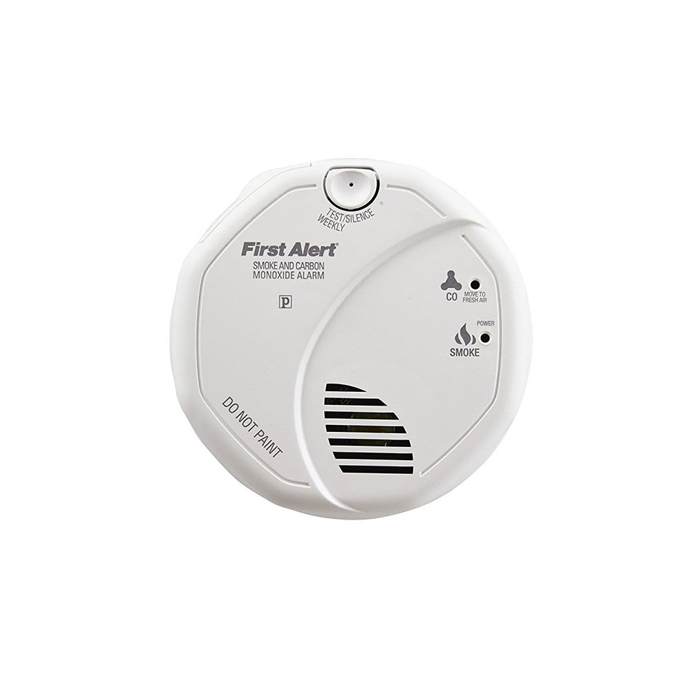 Hardwired Photoelectric Smoke and Carbon Monoxide Alarm with Battery Backup ;