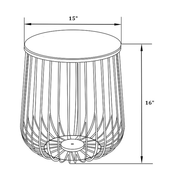 LeisureMod Runswick Modern Wood Top End Table With Metal Base - 16