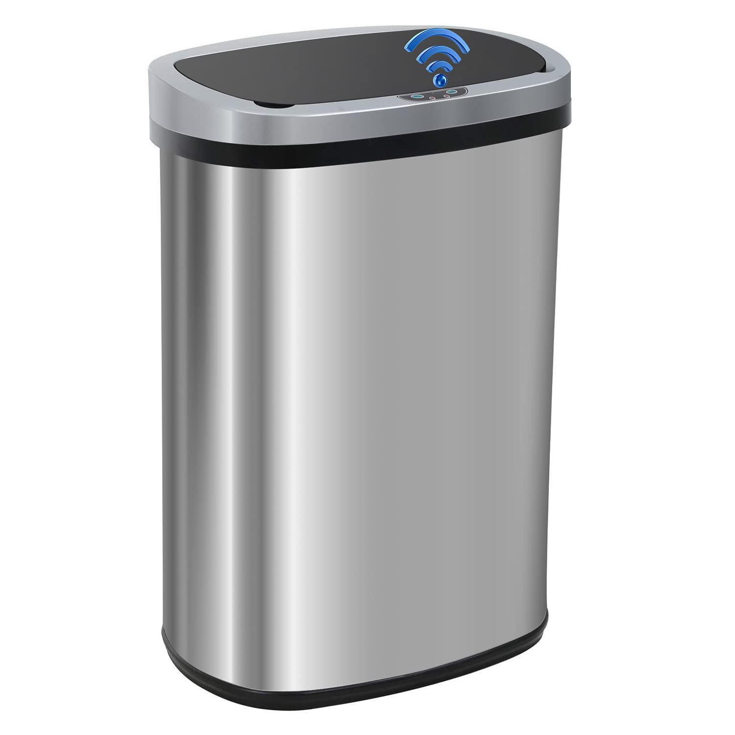 BestOffice Touch Free Sensor Stainless Steel Trash Can 132 Gallon  Crowdfused