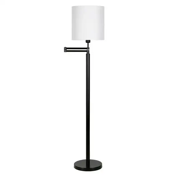 Moby Swing Arm Blackened Bronze Lamp Round/Empire Shade