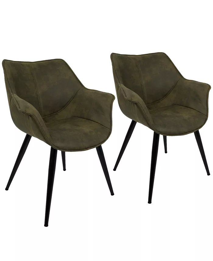 Lumisource Wrangler Accent Chair in Rust Set of 2