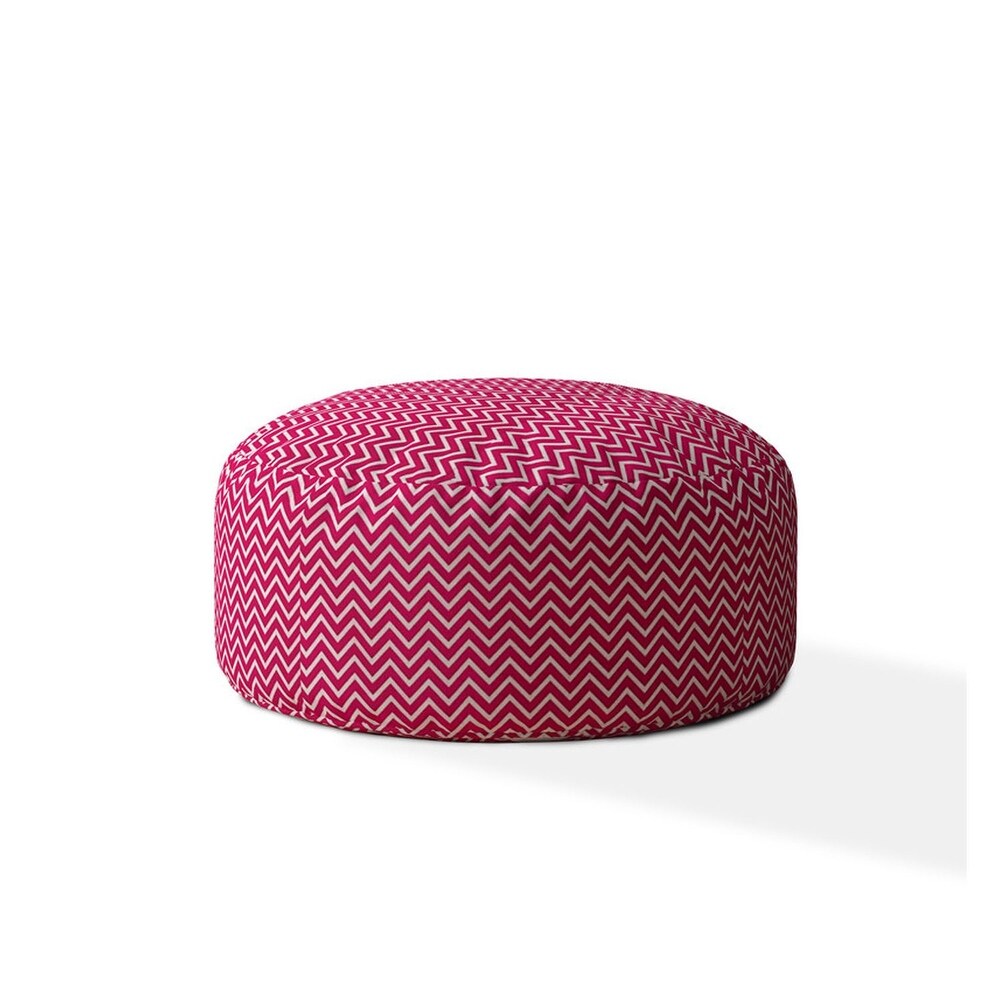 Indoor DIPPITY Round Zipper Pouf   Stuffed   Extra Beads Included!   24in dia x 20in tall