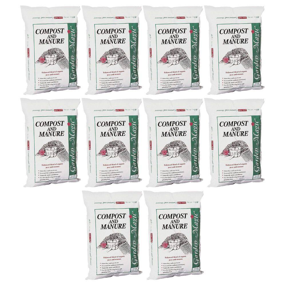 Lawn Garden Compost and Manure Blend 40 Pound Bag (10-Pack) 10 x 5240