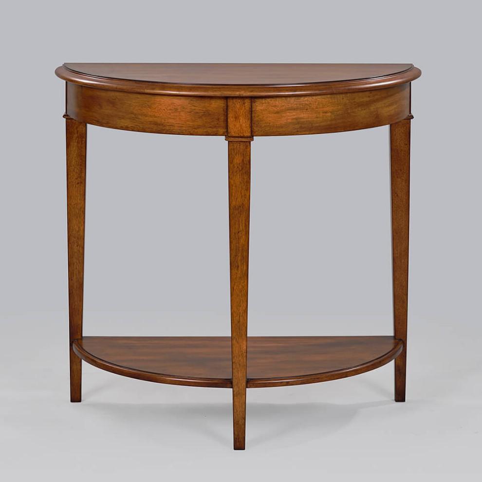 Classic Demi Lune Console   Walnut Finish   Transitional   Console Tables   by English Georgian America  Houzz