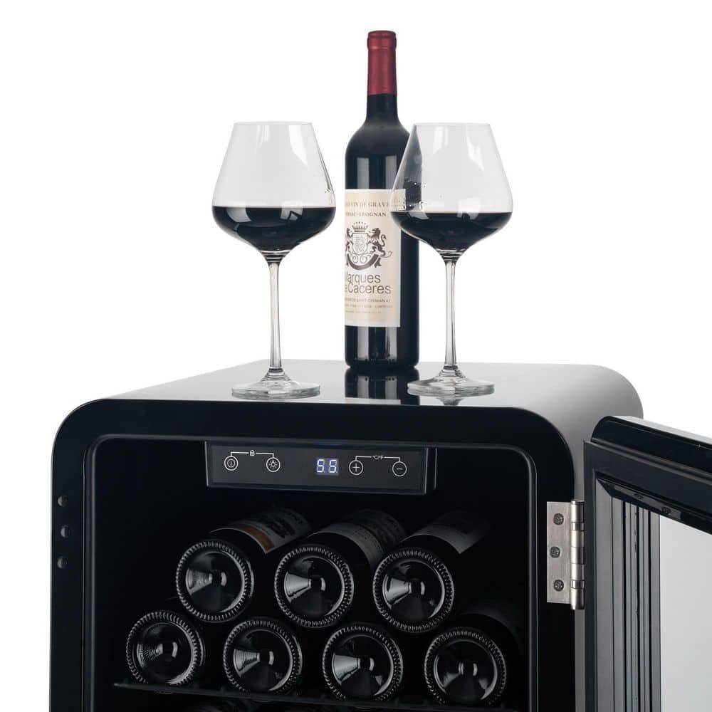 185 in 24 Bottle Free Standing Wine Cooler in Black