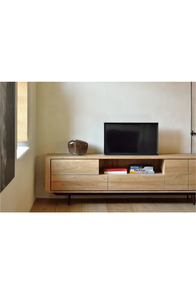 Oiled Oak Media Unit  OROA Shadow   Contemporary   Media Storage   by Oroa   Distinctive Furniture  Houzz