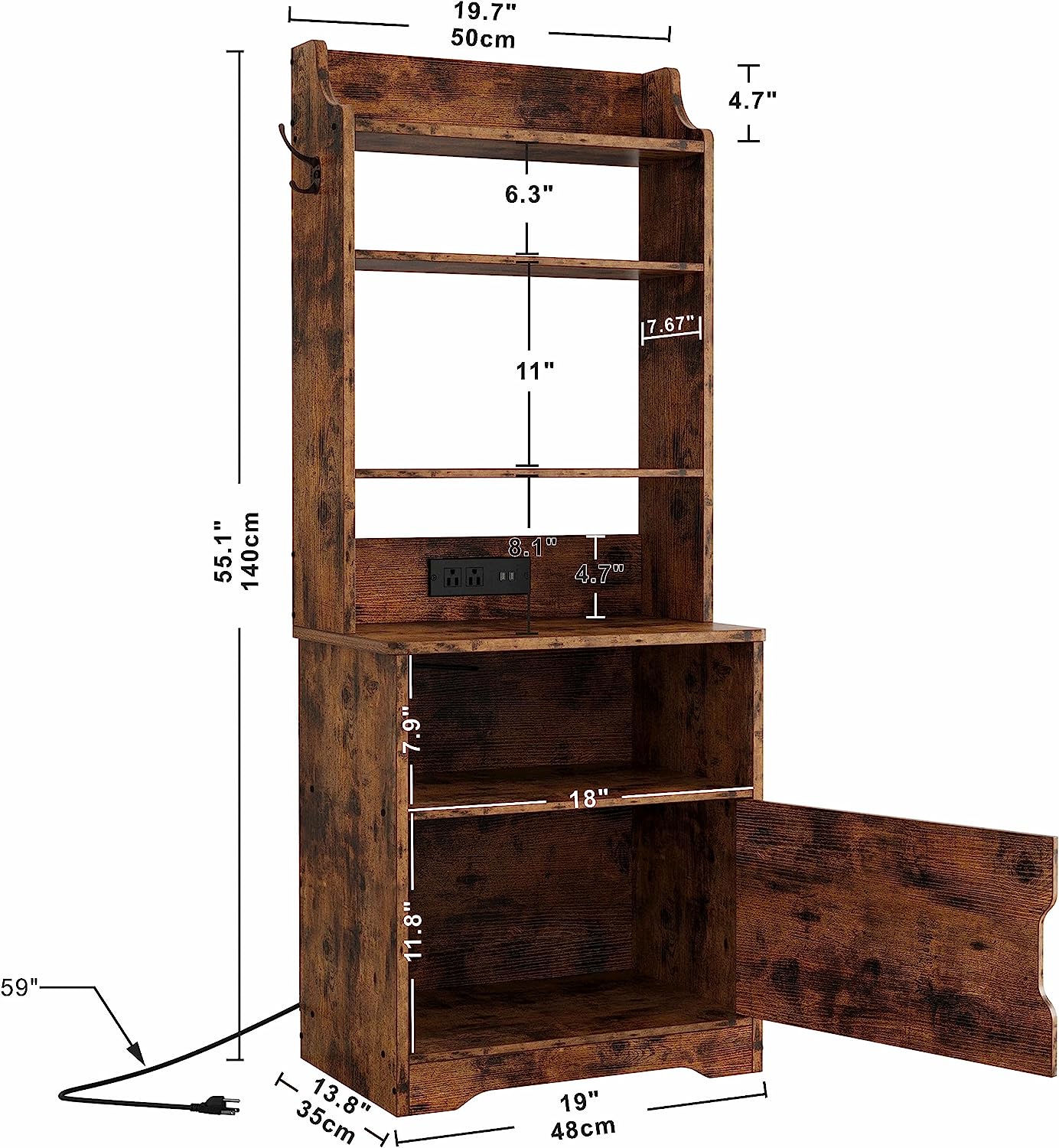 Nightstand with Charging Station, 55