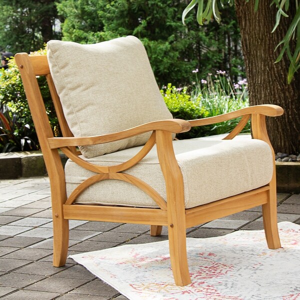 Cambridge Casual Lowell 5piece Teak Wood Outdoor Conversation Set with cushion