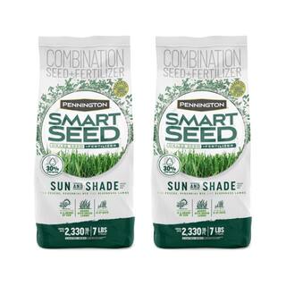 Pennington Smart Seed 7 lbs. Sun and Shade North Grass Seed and Fertilizer (2-Pack) 100543719