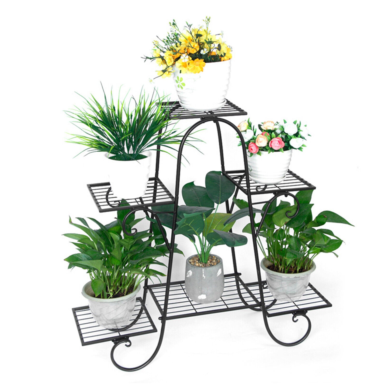 Plant Stands for Indoors,6-Tier Metal Flower Pot Plant Stand Balcony Floor-standing Multilayer Shelf Rack