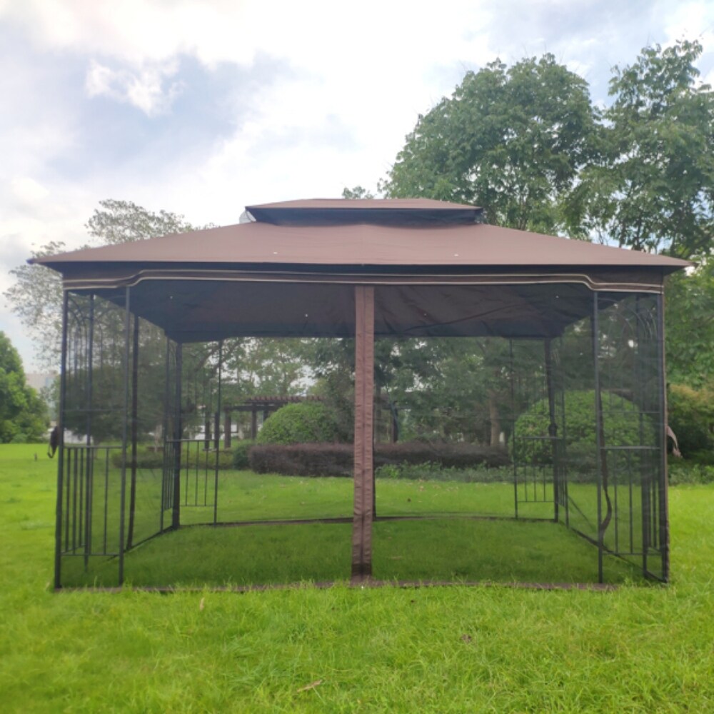 Outdoor Patio Gazebo Canopy Tent With Ventilated Double Roof And Mosquito Net  Suitable for Lawn