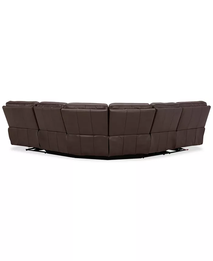 Furniture Binardo 123 5 Pc Zero Gravity Leather Sectional with 2 Power Recliners