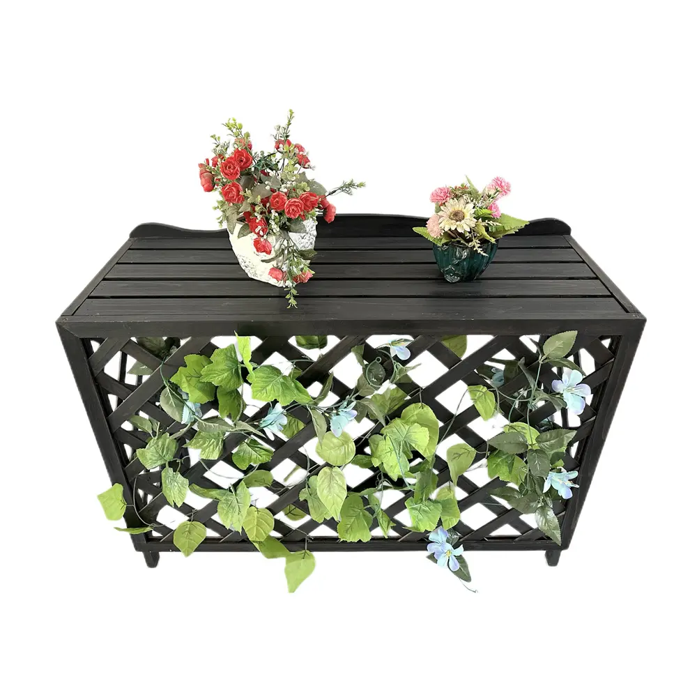 Factory direct supply wooden lattice air conditioner cover outdoor decorative air conditioner covers