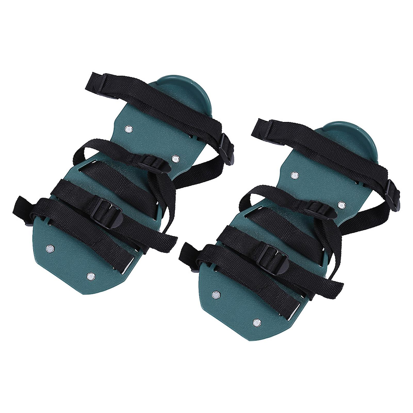 1 Pair of Lawn Aerator Sandals Heavy Duty Grass Spiked Shoes with Buckle Garden Tool (4 Straps)