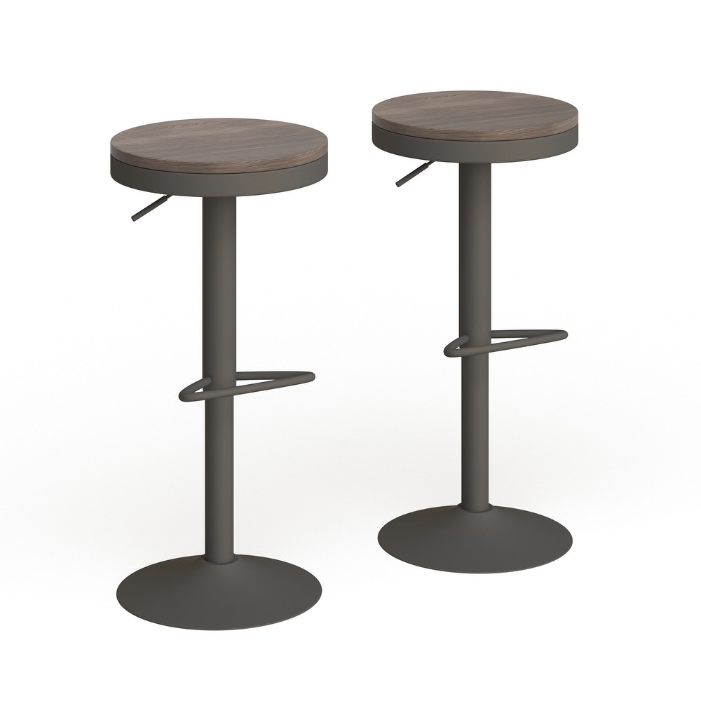 Carbon Loft Goddard Industrial Adjustable Bar Stool (Set of 2)