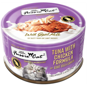 Fussie Cat Premium Tuna with Chicken in Goats Milk Wet Cat Food， 2.47-