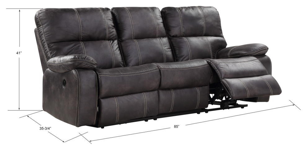 Kimberly Reclining Sofa  Dark Graphite   Contemporary   Sofas   by Lorino Home  Houzz