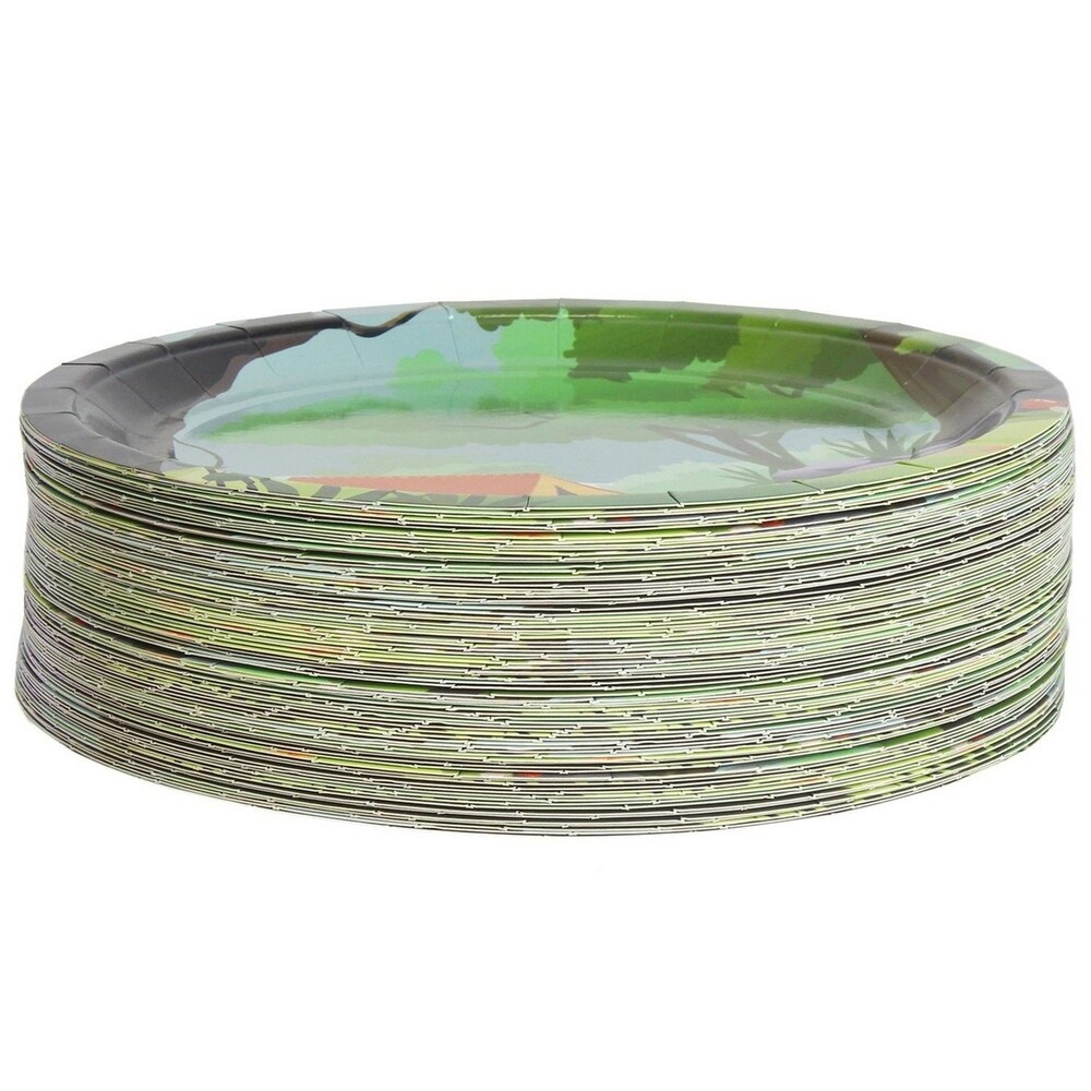 80 Pack Disposable Paper Plates  Camping Party Supplies for Dinner  9\