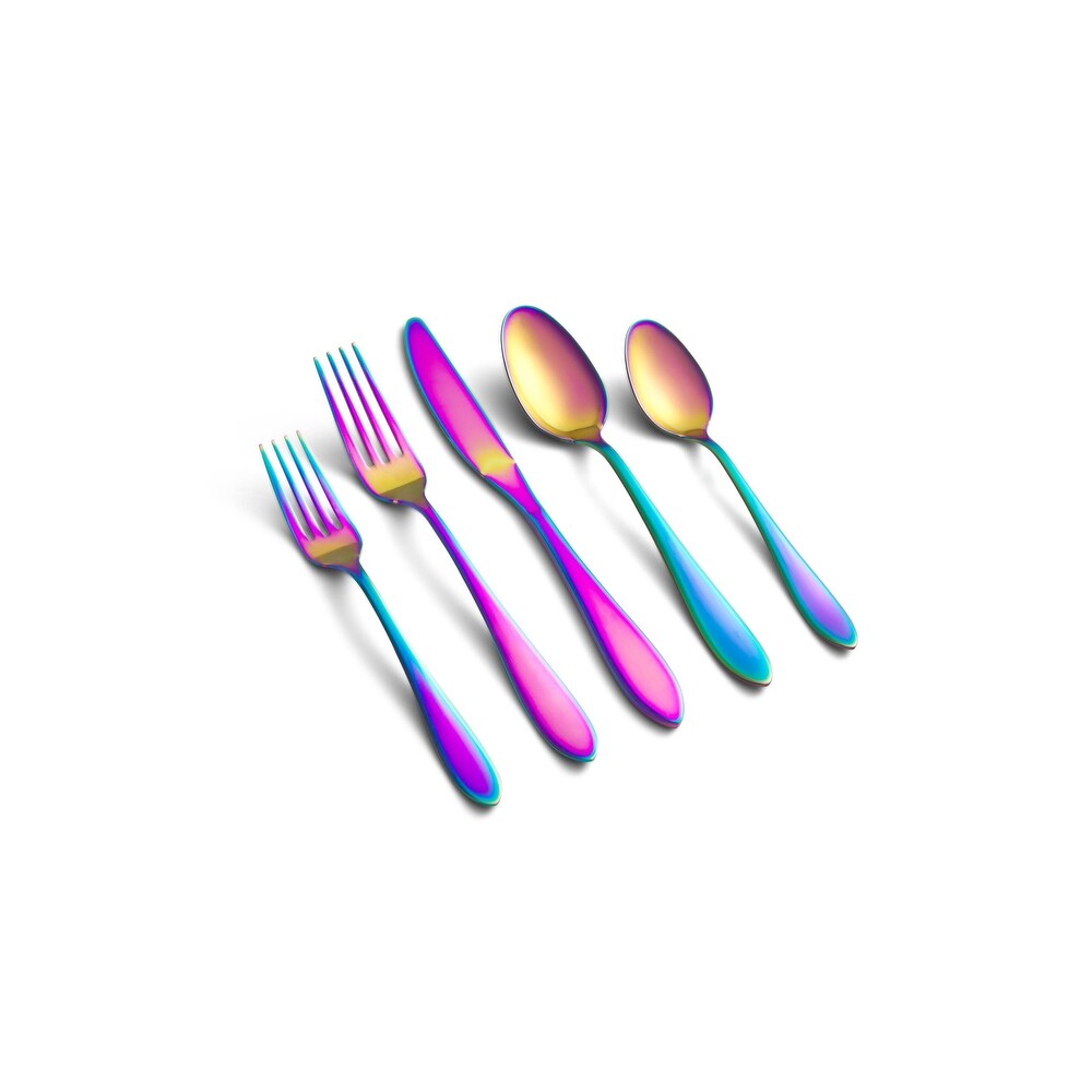 Delia Rainbow Mirror 20 Piece Flatware Set