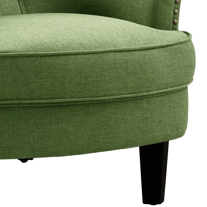 Moser Bay Mignon Velvet / Linen 30'' Wide Tufted Wingback Accent Chair