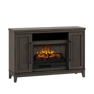 SCOTT LIVING BLAINE 54 in. Freestanding Media Console Wooden Electric Fireplace in Dark Brown Birch HDSLFP54W-5A