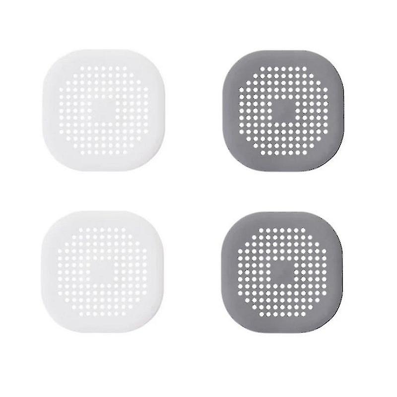 4pcs Reusable Sink Drain Cover Hair Stopper Drain Protecto Shower Drain With Suction Cups