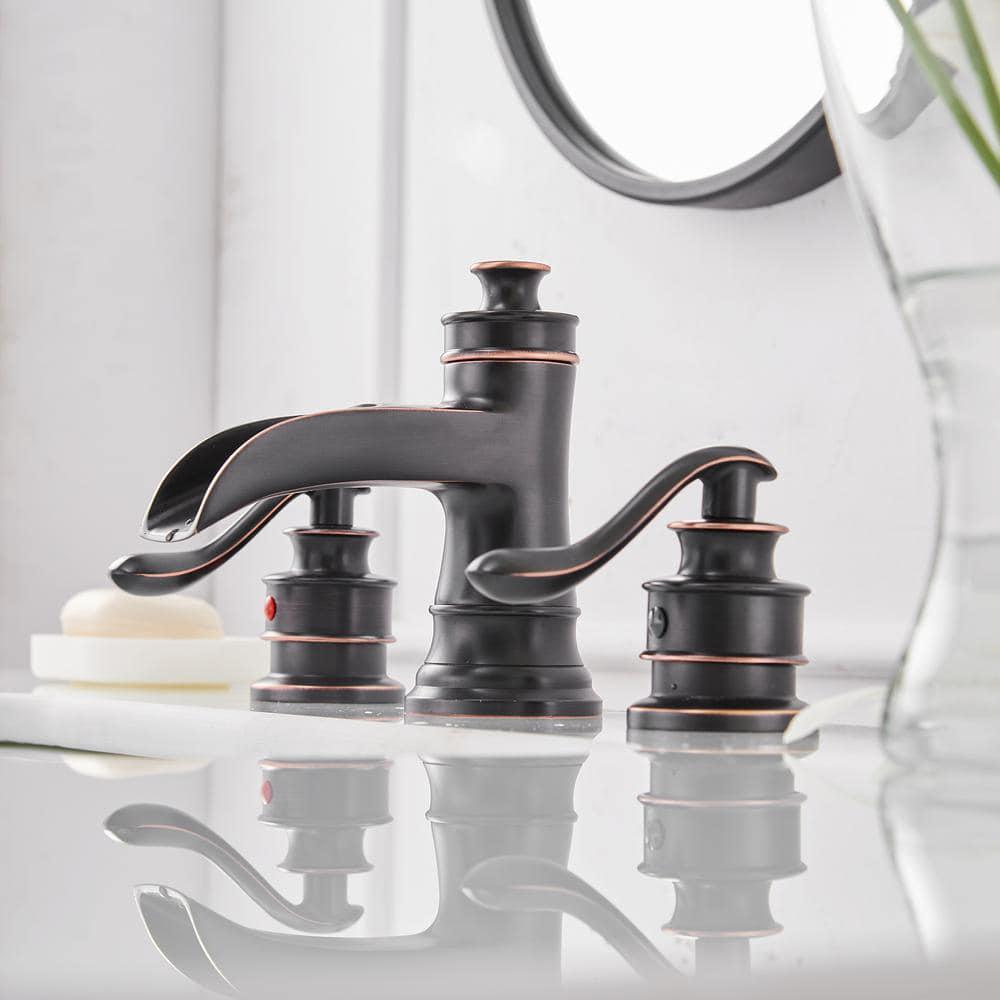 BWE 8 in Widespread 2Handle Bathroom Faucet in Spot Resist Oil Rubbed Bronze