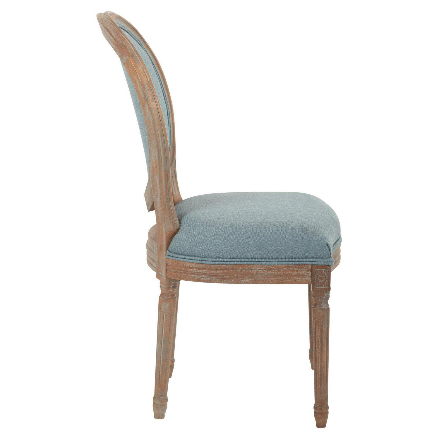 OSP Home Furnishings Lillian Oval Back Chair in Klein Otter Brushed Frame K/D