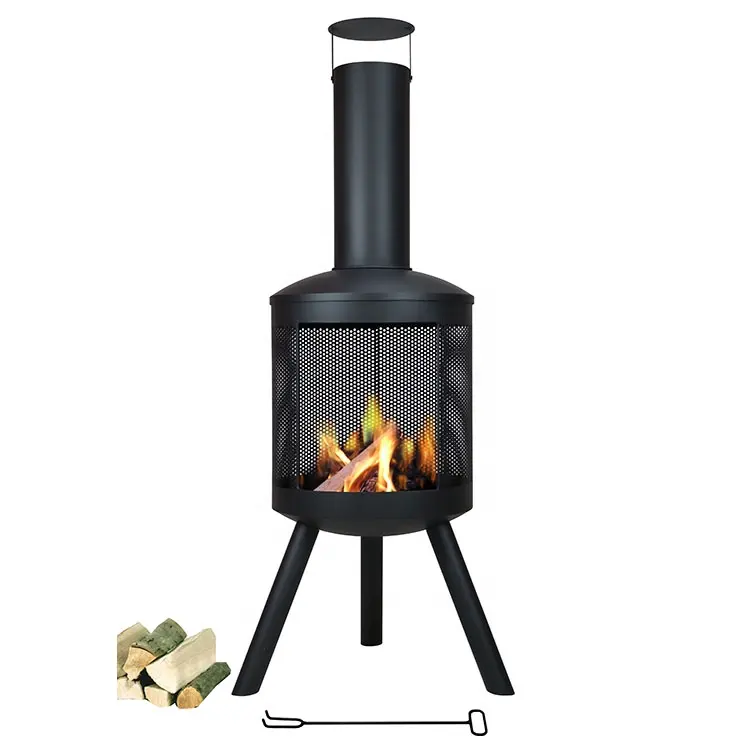 High Quality Wholesale Outdoor Heating Stove Fire Pit Traditional Brazier Outdoor Wood Burning Stove Chimney