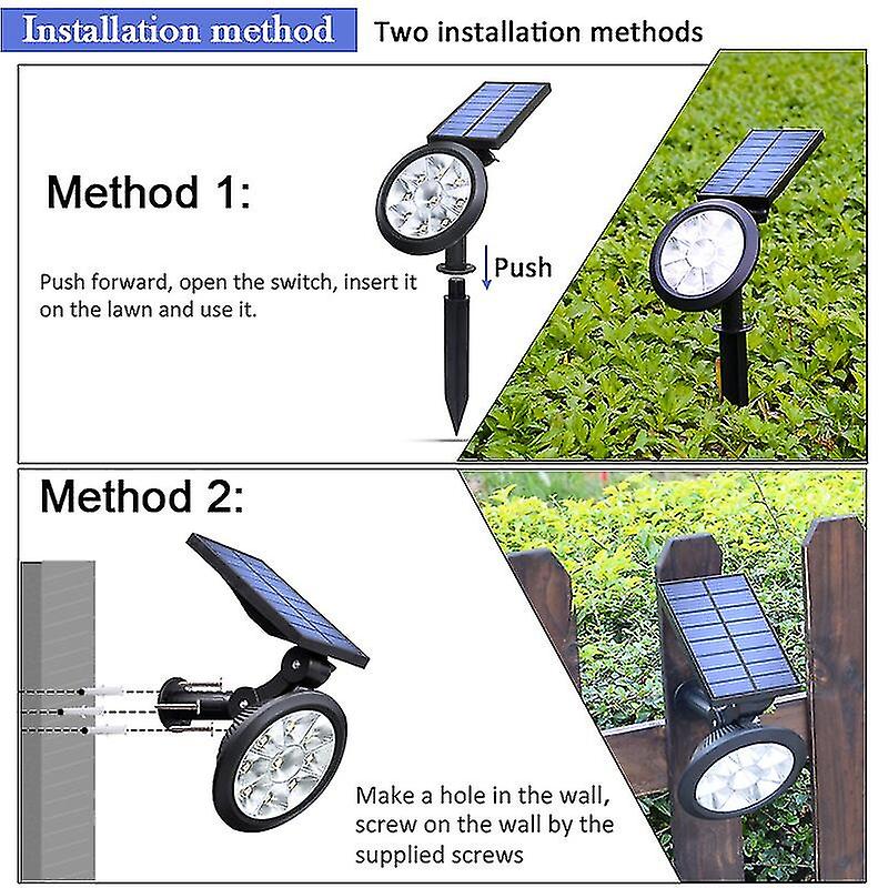 Solar Spotlights Upgraded Solar Garden Light Outdoor Waterproof 9 Led Landscape Lighting Solar Wall Light For Yard Driveway Lawn