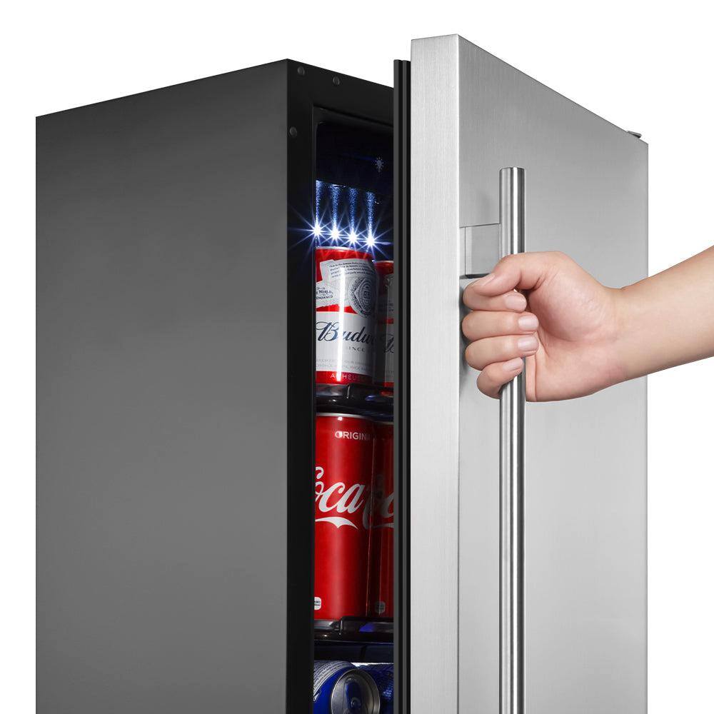 Tylza 15 in. 130 of (12 oz.) Can Cooler Single Zone Built-In with Stainless Steel Door TYBC100SD