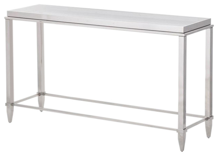 Modrest Agar Modern Glass and Stainless Steel Console Table   Contemporary   Console Tables   by Vig Furniture Inc.  Houzz