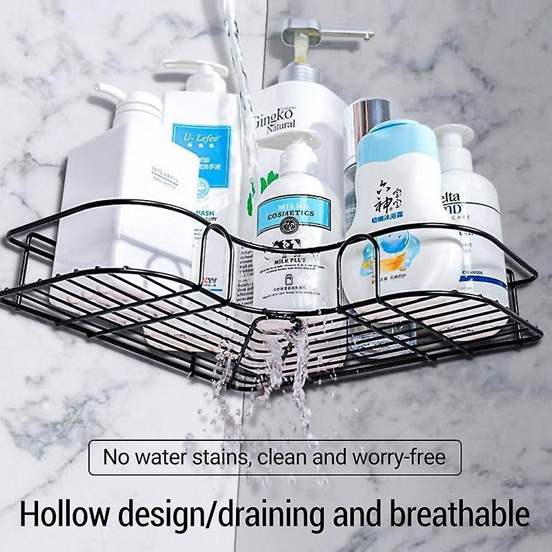 Bathroom Shelf Kitchen Organizer Shelves Corner Frame Shower Storage Rack With Suction No Drilling