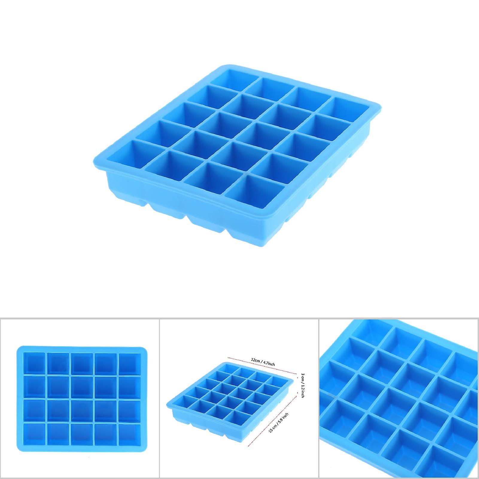 20 Grids Silicone Ice Cube Tray Mold Ice Cube Maker Container (blue)