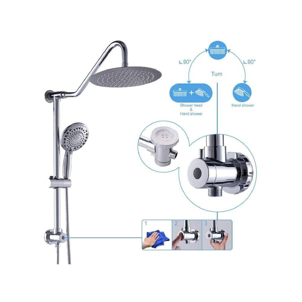 Magic Home 5-Spray Patterns with 2.5 GPM 10 in. Wall Mounted Hand Shower Dual Shower Heads in Chrome SL-H-LS0002C