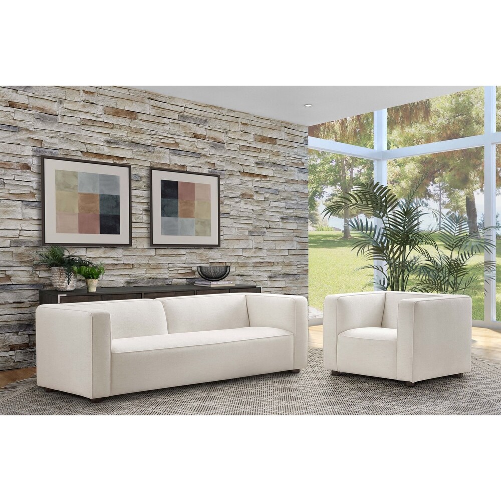 Abbyson Otto 2 Piece Stain Resistant Fabric Sofa and Chair Set