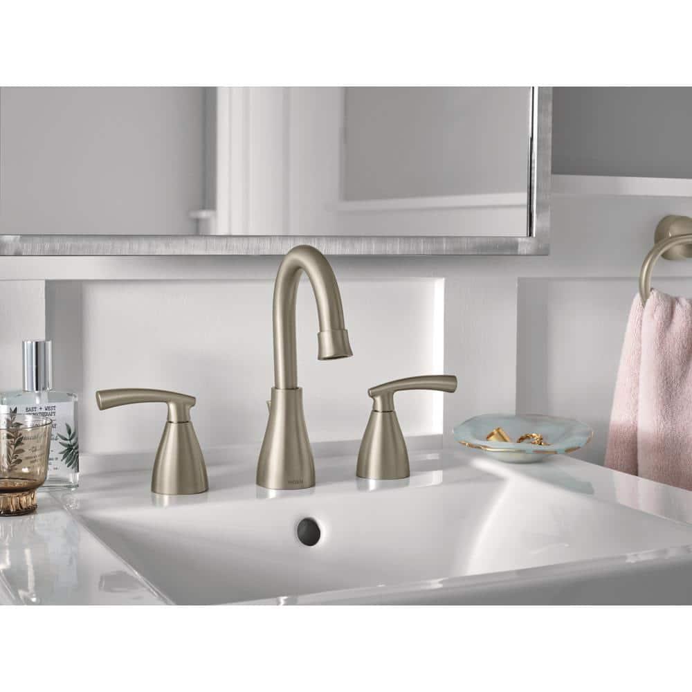 MOEN Essie 8 in Widespread 2Handle Bathroom Faucet in Spot Resist Brushed Nickel