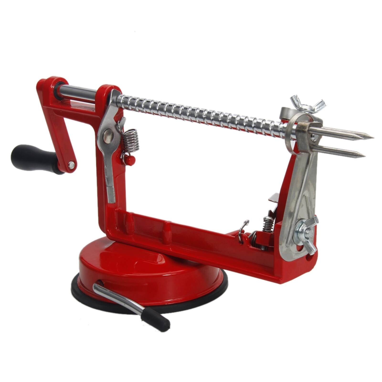 3-in-1 Hand-cranking Apple Peeler Slicer Peeler Red