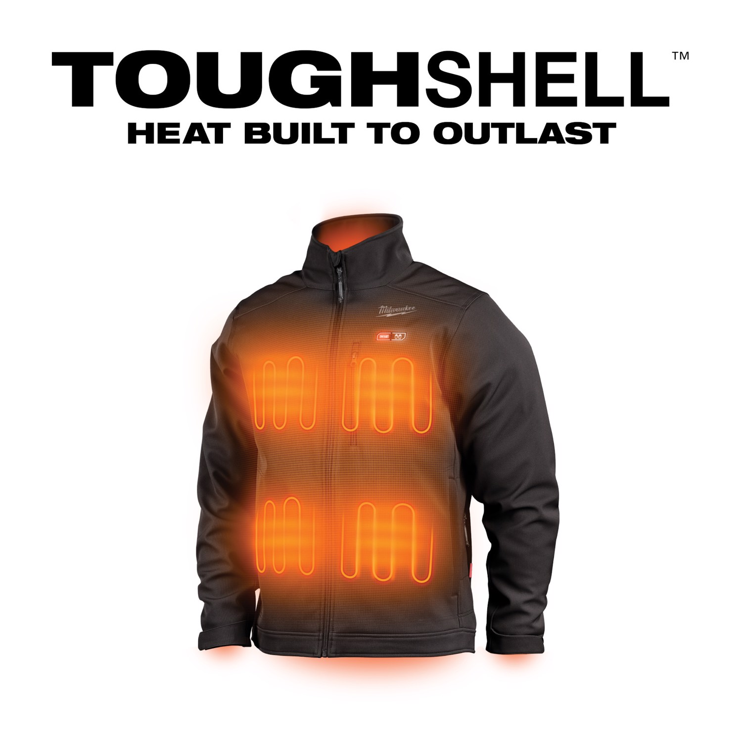 MW M12 Toughshell XXL Long Sleeve Unisex Full-Zip Heated Jacket Kit Black